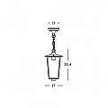 Sospensione Contemporanea Ribot Alluminio Ruggine 1 Luce E27 942/11