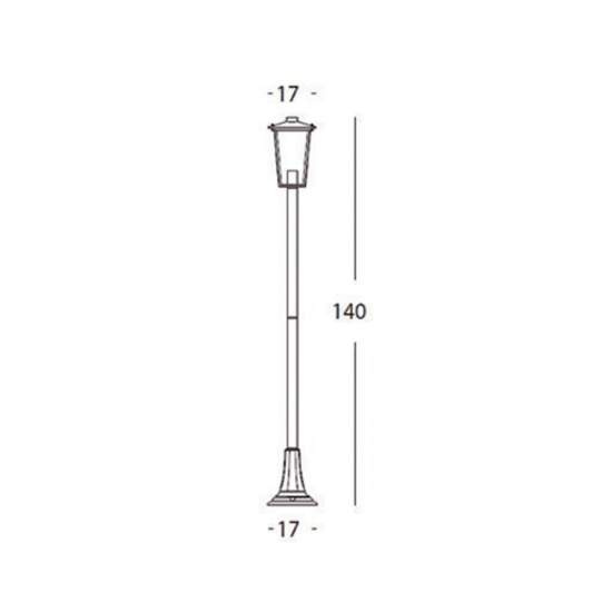 Lampione Contemporaneo Ribot Alluminio Nero 1 Luce E27 | Sovil