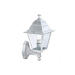 Applique Piccola In Alto Esterno Old Alluminio E Vetro Bianco E Arg. 1 Luce E27 Applique Piccola In Alto Esterno Old Alluminio E Vetro Bianco E Arg. 1 Luce E27