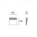 Segnapasso Moderno Geo Square Alluminio Grafite 3W Led 3000K 98154/16