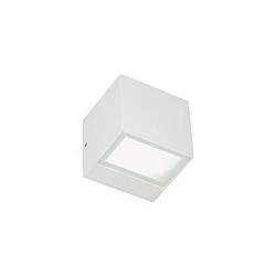 Applique Da Esterno Mini Biemissione Box Alluminio Bianco 5,5+5,5W Led 3000K Applique Da Esterno Mini Biemissione Box Alluminio Bianco 5,5+5,5W Led 3000K
