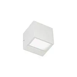 Applique Da Esterno Mini Biemissione Box Alluminio Bianco 5,5+5,5W Led 3000K