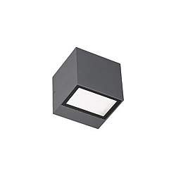 Applique Da Esterno Mini Biemissione Box Alluminio Grafite 5,5+5,5W Led 3000K Applique Da Esterno Mini Biemissione Box Alluminio Grafite 5,5+5,5W Led 3000K