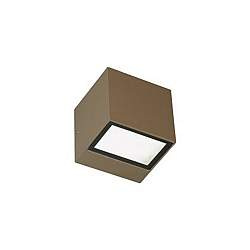 Applique Da Esterno Mini Biemissione Box Alluminio Caffè 5,5+5,5W Led 3000K Applique Da Esterno Mini Biemissione Box Alluminio Caffè 5,5+5,5W Led 3000K