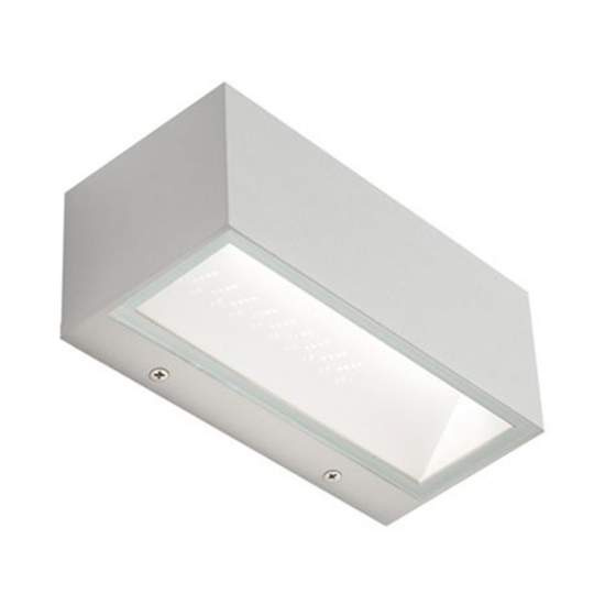 Applique Da Esterno Grande Biemissione Box Alluminio Bianco 20W Led 3000K 98591/02