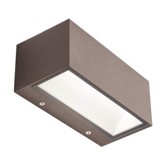 Applique Da Esterno Maxi Biemissione Box Alluminio Caffè 40W Led 3000K 98592/27