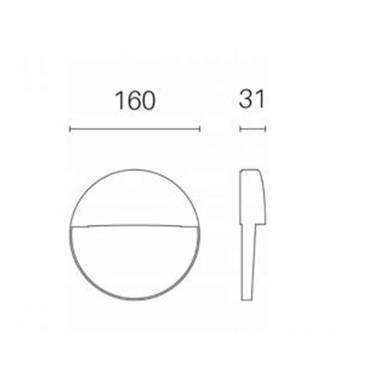 Segnapasso Moderno Geo Round Alluminio Grafite 6W Led 4000K 99157/16