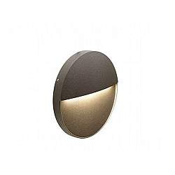 Applique Esterno Moderna Geo Round Alluminio E Termoplastica Caffè Led 6W 4000K Applique Esterno Moderna Geo Round Alluminio E Termoplastica Caffè Led 6W 4000K