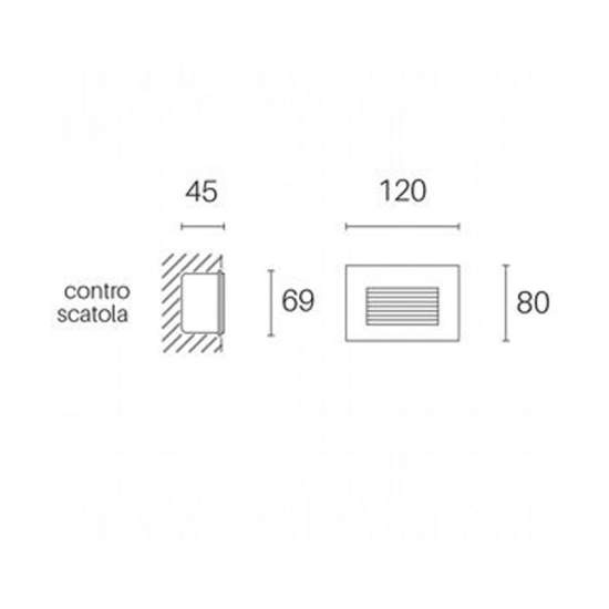 Segnapasso Dente Da Esterno Moderno Spina Alluminio E Vetro Grigio Led 3W 4000K 99192/16