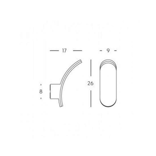 Applique Esterno Moderna Virgola Alluminio E Termoplastica Grigio Led 15W 4000K 99198/16