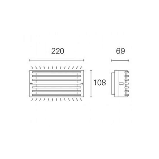 Applique Da Esterno Moderna Grid Alluminio E Termoplastica Caffè Led 10W 4000K 99501/27