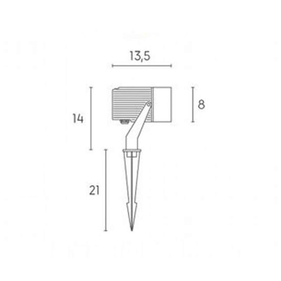 Faretto Da Esterno Moderno Tube Alluminio E Vetro Grigio Led 12W 4000K 99579/16