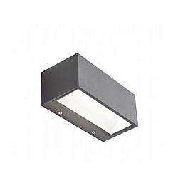 Applique Da Esterno Contemporanea Box Alluminio E Vetro Grigio Led 12W 4000K Applique Da Esterno Contemporanea Box Alluminio E Vetro Grigio Led 12W 4000K