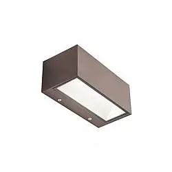 Applique Da Esterno Contemporanea Box Alluminio E Vetro Caffè Led 12W 4000K