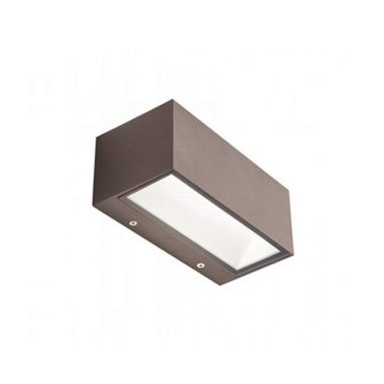 Applique Da Esterno Contemporanea Box Alluminio E Vetro Caffè Led 12W 4000K 99582/27