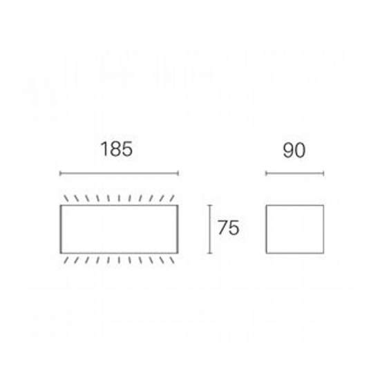 Applique Da Esterno Contemporanea Box Alluminio E Vetro Caffè Led 12W 4000K 99582/27