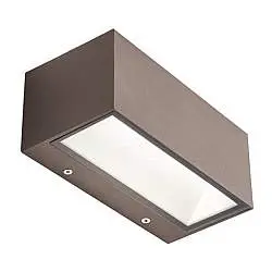 Applique Da Esterno Maxi Biemissione Box Alluminio Caffè 40W Led 4000K