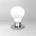 Lampada Da Scrivania Contemp Big Lamp Metallo Cromo Vetro Bianco 1 Luce E27 1010_P-BI