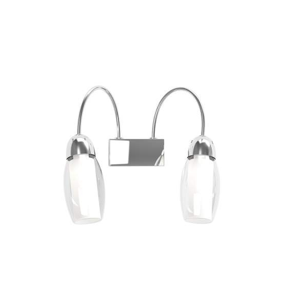 Applique Contemp Arco Feeling Net Metallo Cromo Vetro Trasparente 2 Luci G9 1011_A2-A