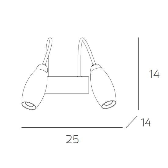 Applique Contemp Arco Feeling Net Metallo Cromo Vetro Trasparente 2 Luci G9 1011_A2-A
