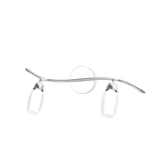 Applique Contemporanea Feeling Net Metallo Cromo Vetro Trasparente 2 Luci G9 1011_F2-A