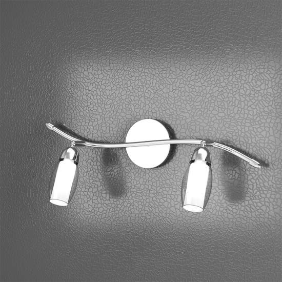 Applique Contemporanea Feeling Net Metallo Cromo Vetro Trasparente 2 Luci G9 1011_F2-A