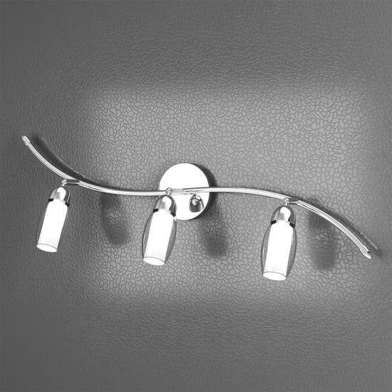 Applique Contemporanea Feeling Net Metallo Cromo Vetro Trasparente 3 Luci G9 1011_F3-A