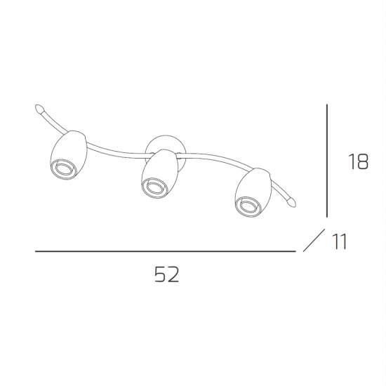 Applique Contemporanea Feeling Net Metallo Cromo Vetro Trasparente 3 Luci G9 1011_F3-A