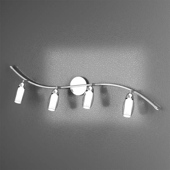 Applique Contemporanea Feeling Net Metallo Cromo Vetro Trasparente 4 Luci G9 1011_F4-A