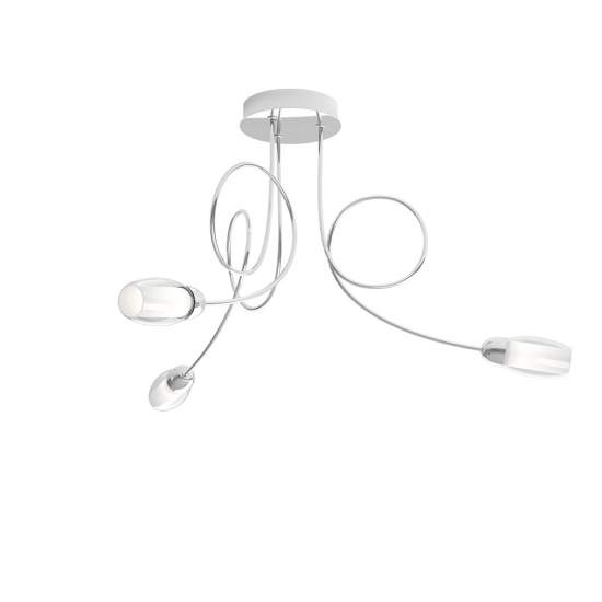 Plafoniera Contemporanea Feeling Net Metallo Cromo Vetro Trasparente 3 Luci G9 1011_PL3-A