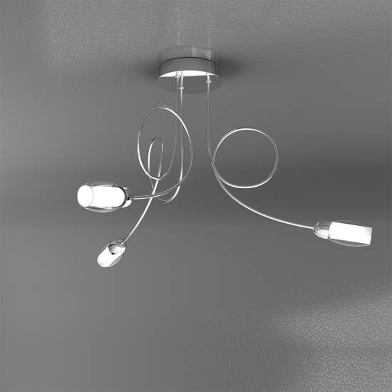Plafoniera Contemporanea Feeling Net Metallo Cromo Vetro Trasparente 3 Luci G9 1011_PL3-A