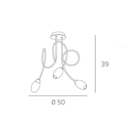 Plafoniera Contemporanea Feeling Net Metallo Cromo Vetro Trasparente 3 Luci G9 1011_PL3-A
