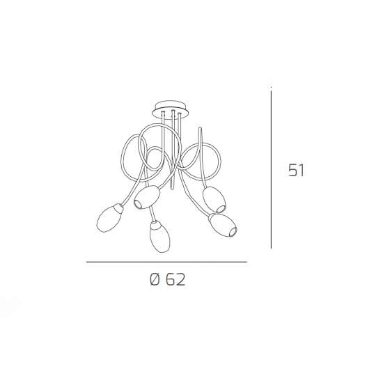 Plafoniera Contemporanea Feeling Net Metallo Cromo Vetro Trasparente 5 Luci G9 1011_PL5-A