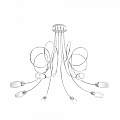 Plafoniera Contemporanea Feeling Net Metallo Cromo Vetro Trasparente 8 Luci G9 1011_PL8-A