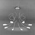 Plafoniera Contemporanea Feeling Net Metallo Cromo Vetro Trasparente 8 Luci G9 1011_PL8-A