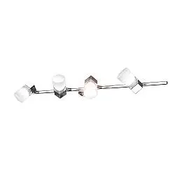 Applique Contemporanea Sunny Metallo Cromo Vetro Satinato 4 Luci G9