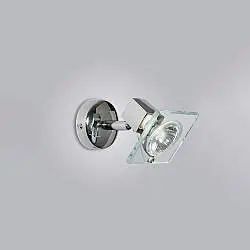 Applique Contemporanea Square Metallo Cromo Vetro Bianco Extrachiaro 1 Luce Gu10