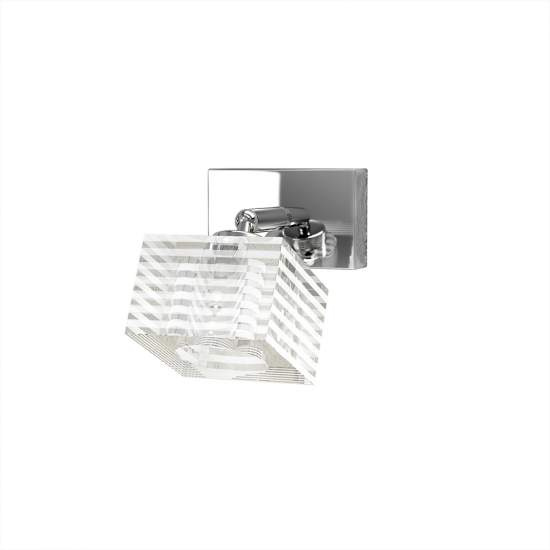 Applique Contemporanea Metropolitan Metallo Cromo Vetro Trasparente 1 Luce G9 1047_F1