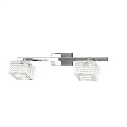 Applique Contemporanea Metropolitan Metallo Cromo Vetro Trasparente 2 Luci G9