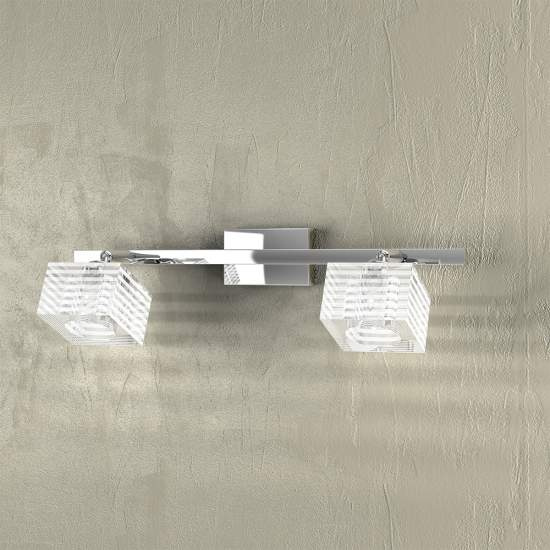 Applique Contemporanea Metropolitan Metallo Cromo Vetro Trasparente 2 Luci G9 1047_F2