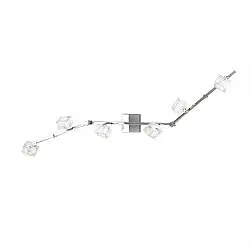 Applique Contemporanea Metropolitan Metallo Cromo Vetro Trasparente 6 Luci G9