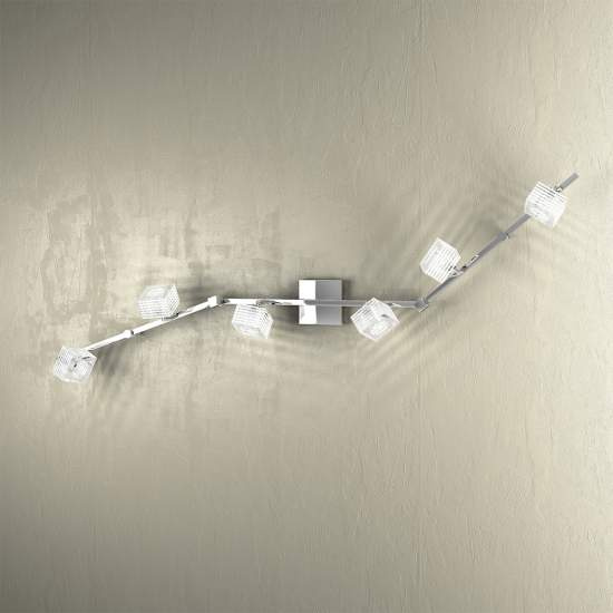 Applique Contemporanea Metropolitan Metallo Cromo Vetro Trasparente 6 Luci G9 1047_F6
