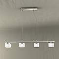 Sospensione Contemporanea Metropolitan Metallo Cromo Vetro Trasparente 4 Luci G9 1047_S4