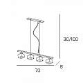 Sospensione Contemporanea Metropolitan Metallo Cromo Vetro Trasparente 4 Luci G9 1047_S4