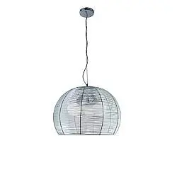 Sospensione Moderna Basket Alluminio E Metallo Grigio 3 Luci E27 40Cm