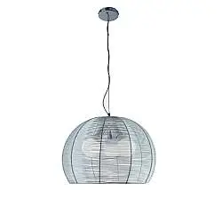 Sospensione Moderna Basket Alluminio E Metallo Grigio 3 Luci E27 50Cm