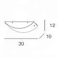 Applique Contemporanea Linear Mad Metallo E Vetro Bianco 1 Luce E27 30Cm 1075_A30