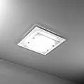 Plafoniera Moderna Tray Metallo E Vetro Bianco 2 Luci E27 1087_45-BI