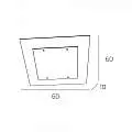 Plafoniera Moderna Tray Metallo Bianco Vetro Nero 4 Luci E27 1087_60-NE