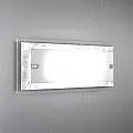 Applique Moderna Tray Metallo Bianco Vetro Foglia Argento 2 Luci E27 1087_AG-FA